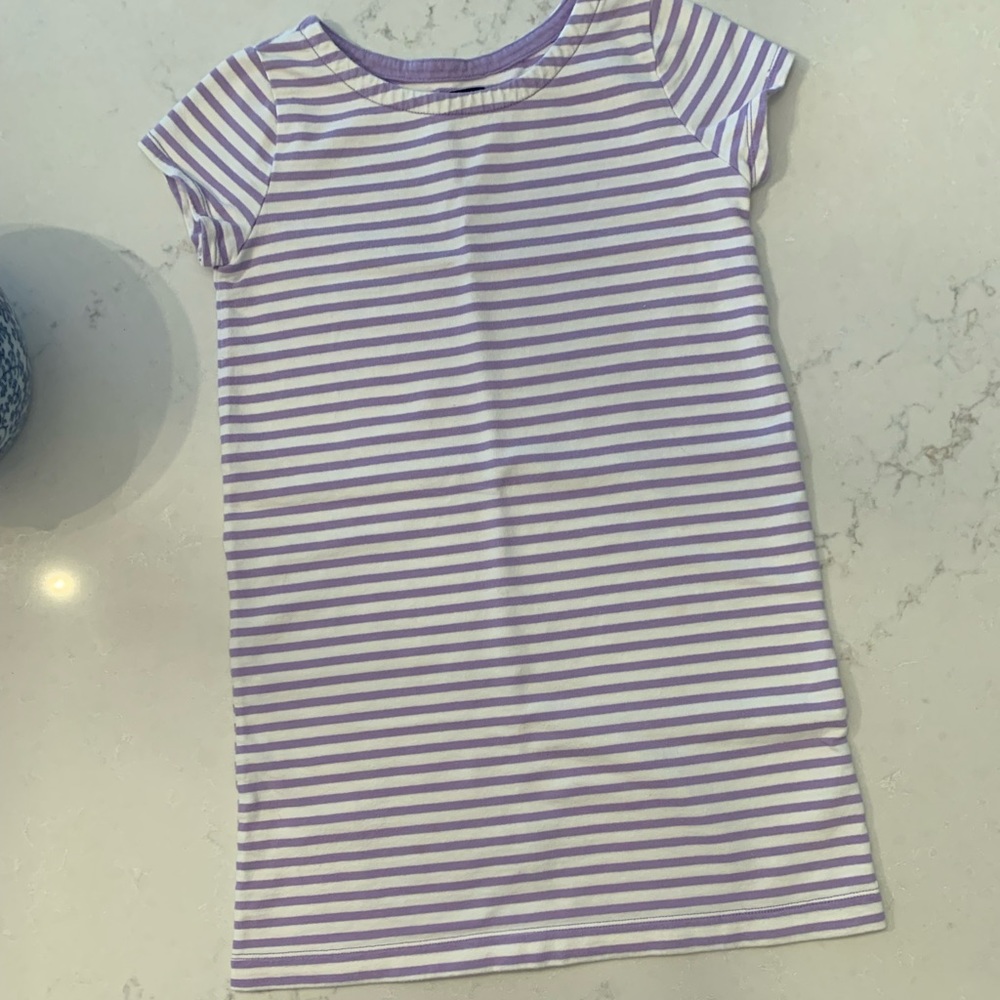 Gap Kids French Terry Lavender & White Striped Dress Girls size XL (12) GUC